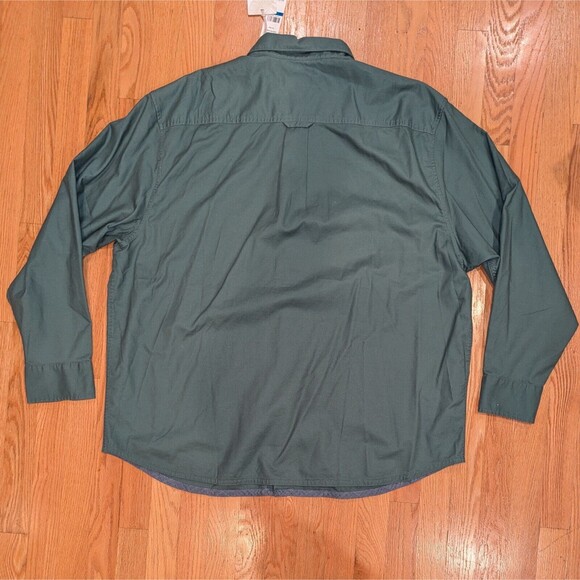 NWT Tommy Bahama Men XL Big 1XB Button Shirt Beach Fire Flannel Trout Green $148 - Picture 6 of 8